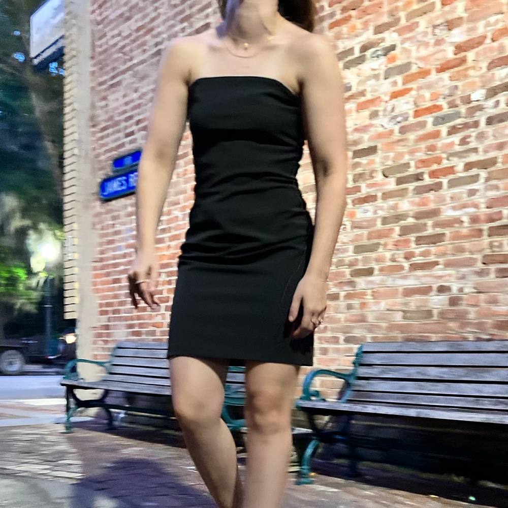 Strapless mini dress